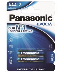 Батарейка Panasonic EVOLTA щелочная AAА блистер, 2 шт.