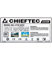 Блок питания CHIEFTEC RETAIL A-80 CTG-650C,12cm fan,a/PFC,24+8,4xPeripheral,6xSATA,2xPCIe,modular