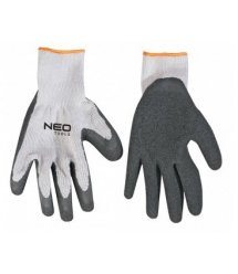 Перчатки рабочие NEO х/б с латексным покрытием, , 8", II категория защиты, стойкость: износ 2, порезу 2, раздир. 4, прокол 3, CE