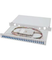 Оптическая панель DIGITUS 19' 1U, 24xLC duplex, incl, Splice Cass, OS2 Color Pigtails, Adapter