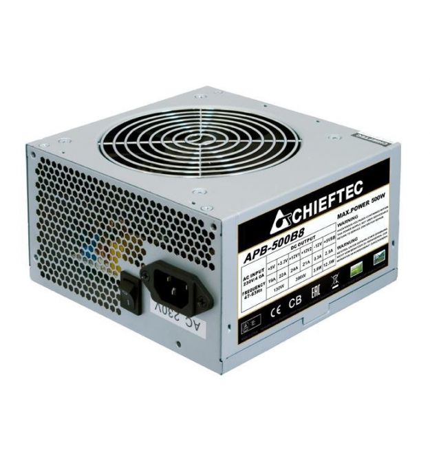 Блок питания CHIEFTEC Value APB-500B8,12cm fan, a/PFC,24+4+4,2xPeripheral,1xFDD,3xSATA,1xPCIe