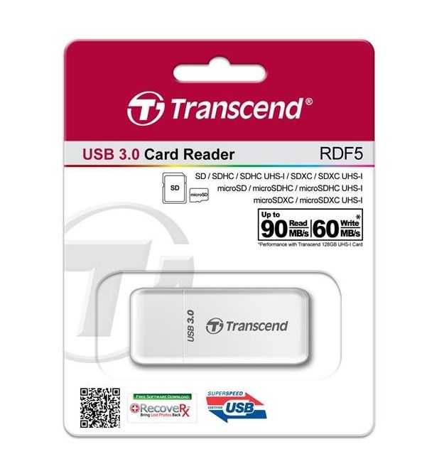Transcend Кардрідер USB 3.1 Gen 1 microSD/SD White