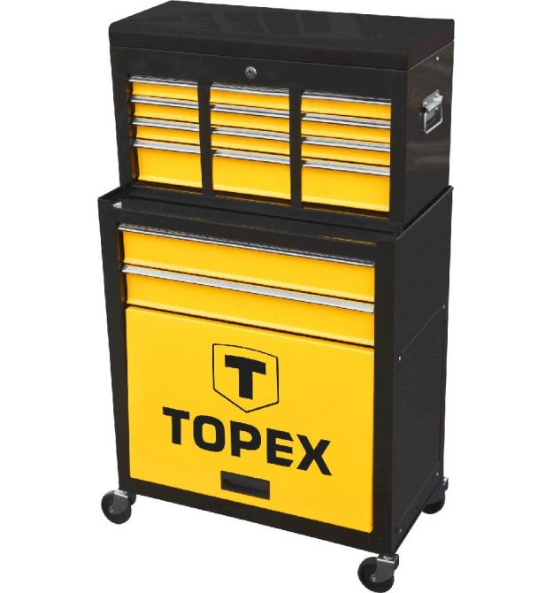 Шкаф инструментальный TOPEX, 2 выдвижных ящика, полка