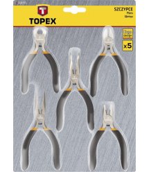 Набор инструмента TOPEX прецизионного шарнирно-губкцевого, набор 5 шт.