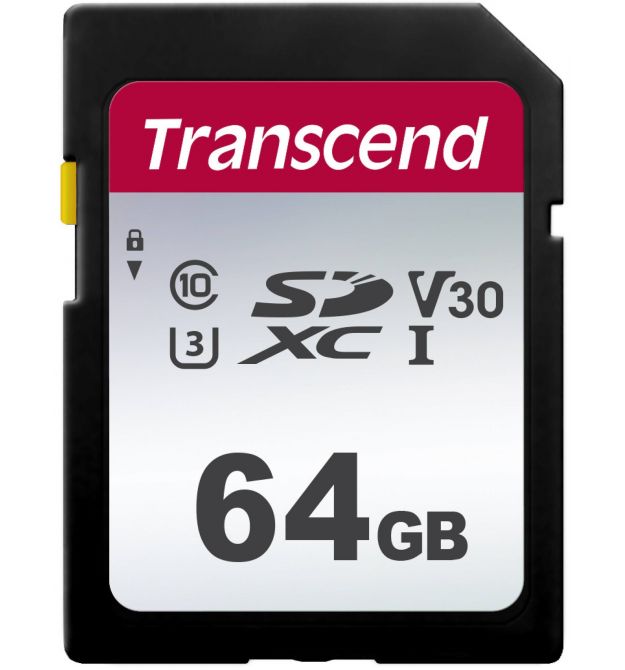 Transcend SDXC/SDHC 300S[Карта пам'яті SD 64GB C10 UHS-I R100/W20MB/s]