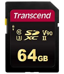 Карта памяти Transcend 64GB SDXC C10 UHS-II U3 R285/W180MB/s 4K