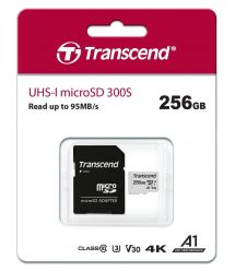 Карта памяти Transcend 256GB microSDXC C10 UHS-I R95/W45MB/s + SD адаптер