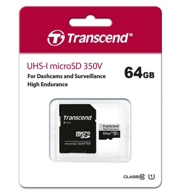 Transcend Карта пам'яті microSD 64GB C10 UHS-I U1 High Endurance (85TB)