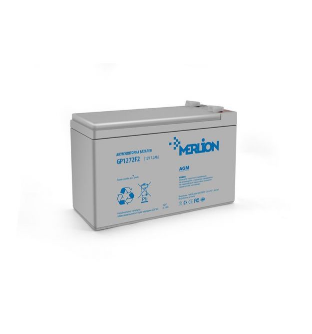 Аккумуляторная батарея MERLION AGM GP1272F2 12 V 7,2 Ah ( 150 x 65 x 95 (100) ) White Q10
