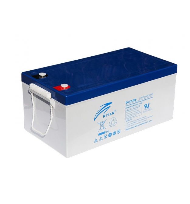 Аккумуляторная батарея GEL RITAR DG12-260, Gray Case, 12V 260.0Ah