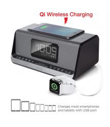 Акустическая док-станция iHome IBN350G, Qi Wireless Charging, BT, NFC, USB, Aux Mic