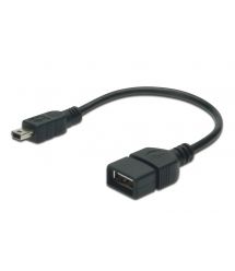 Адаптер ASSMANN USB 2.0 (AF/miniB) OTG 0.2m, black