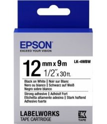 Картридж с лентой Epson LK4WBW принтеров LW-300/400/400VP/700 Strng adh Blk/Wht 12mm/9m