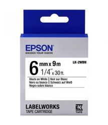 Картридж с лентой Epson LK2WBN принтеров LW-300/400/400VP/700 Std Blk/Wht 6mm/9m
