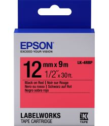 Картридж с лентой Epson LK4RBP принтеров LW-300/400/400VP/700 Pastel Black/Red 12mm/9m