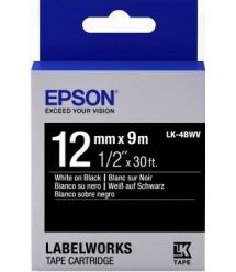 Картридж с лентой Epson LK4BWV принтеров LW-300/400/400VP/700 Vivid White/Black 12mm/9m