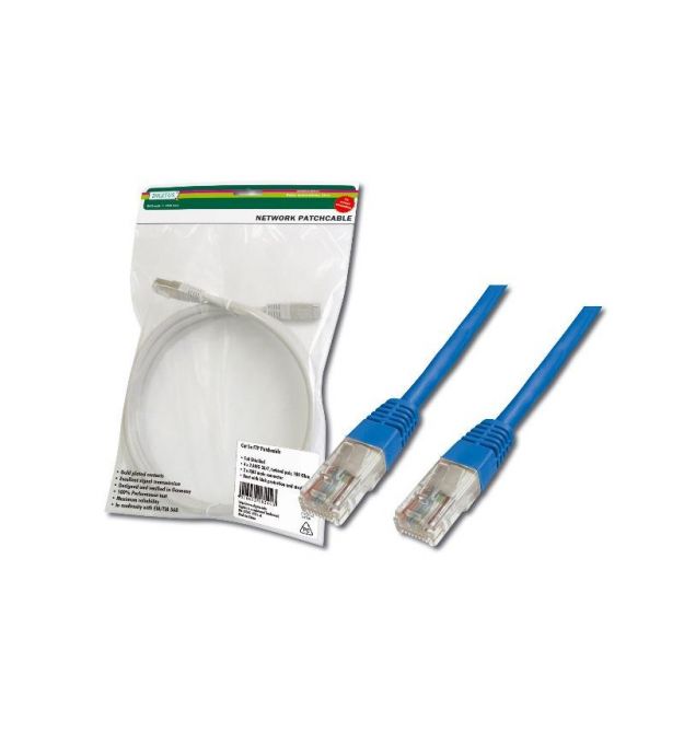 Digitus Патч-корд CAT 5e UTP, 5м, AWG 26/7, синего цвета