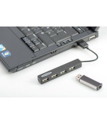 Концентратор EDNET 4 порта, USB 2.0, Black