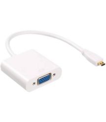 Конвертер micro HDMI (тато) на VGA(мама) 30cm, White, 4K / 2K, Пакет