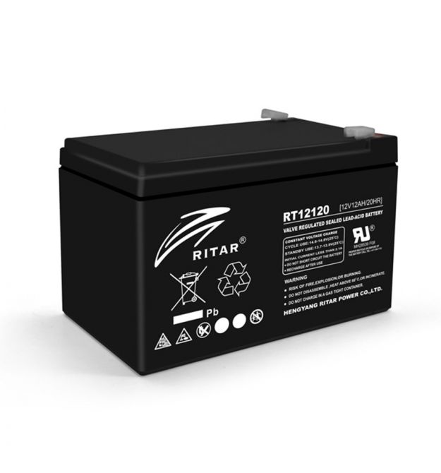 Аккумуляторная батарея AGM RITAR RT12120B, Black Case, 12V 12.0Ah (151х98х 95 (101) ) Q4
