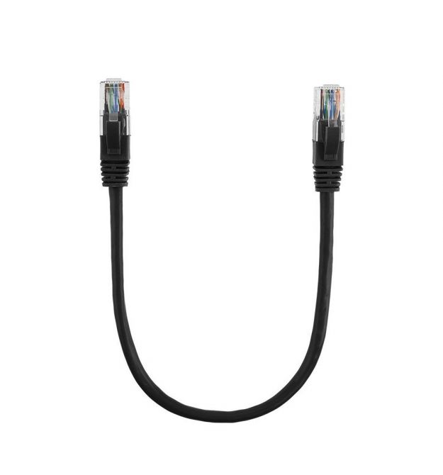 Патч-корд литий RITAR, CCA, UTP, RJ45, Cat.5e, 0,3m, чорний Q710