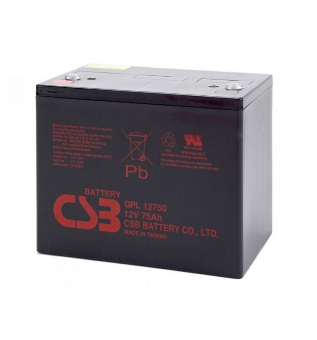 Аккумуляторная батарея CSB GPL12750, 12V 75Ah (261х168х215мм)