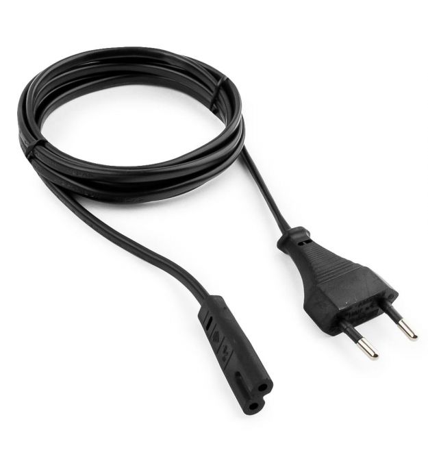 Кабель питания 1.8m, 0.5mm, PC-184 / 2 CEE7 / 16-C7 2 pin (для бытовой техники), Black, OEM Q500