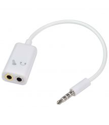 Спліттер Jack 3.5 (тато) - 2 * Jack 3.5 (мама) Stereo White, Пакет, Q500