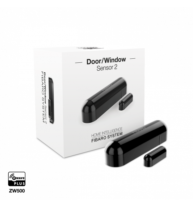 Датчик открытия двери/окна и температуры FIBARO Door/Window Sensor 2 Открытия окна/двери, Температура, (black) черный
