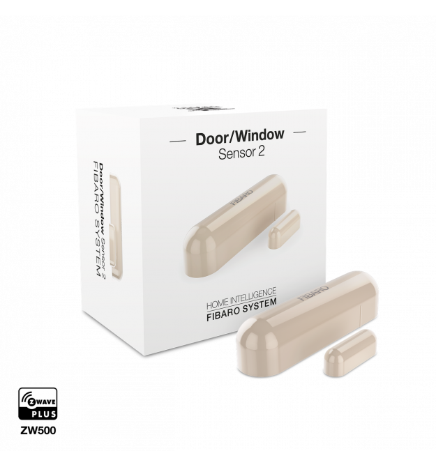 Датчик открытия двери/окна и температуры FIBARO Door/Window Sensor 2 Открытия окна/двери, Температура, (beige) бежевый