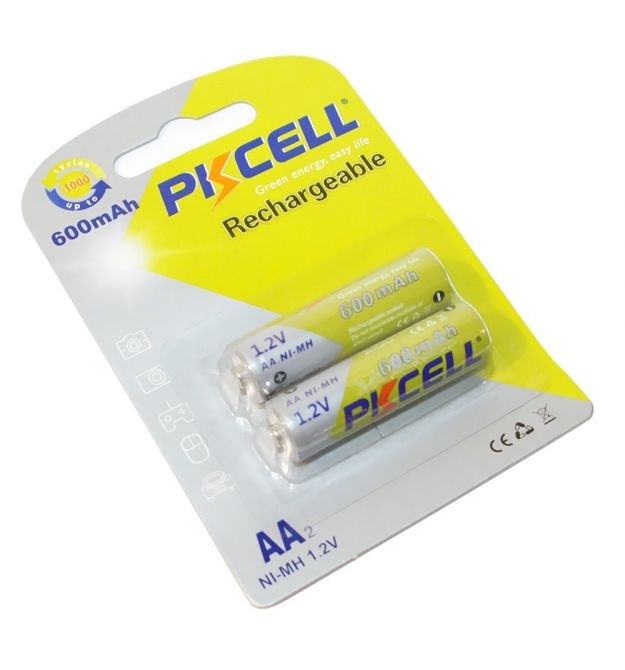 Аккумулятор PKCELL 1.2V AAA 600mAh NiMH Rechargeable Battery, 2 штуки в блистере цена за блистер, Q12