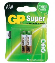 Батарейка GP Super 24A-2UE2 щелочная AAA 2шт