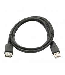 Удлинитель USB 2.0 AM / AF, 0,8m, черный, Пакет Q200