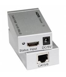 Одноканальный активный удлинитель HDMI сигнала по UTP кабелю. Дальность передачи: до 60метров, cat5e - cat6e 1080P - 3D