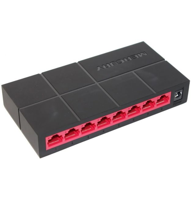Комутатор Mercury SG108M 8 портів Ethernet 10 / 100 Мбит / 1000 Мбит / сек, BOX Q200