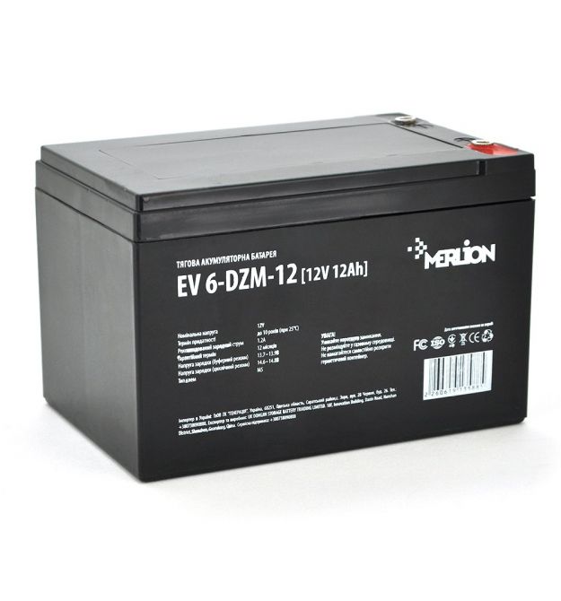 Тягова акумуляторна батарея Merlion EV 6-DZM-12, 12V 12Ah F2 (152*99*98)