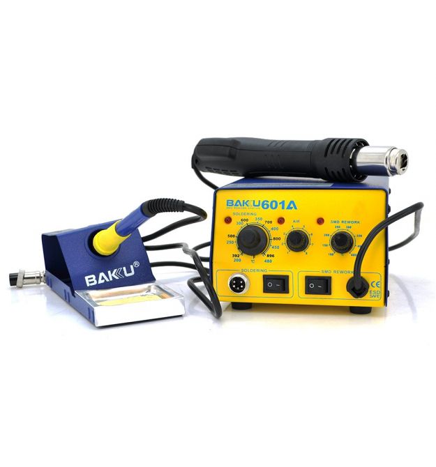 Паяльная станция BAKKU BK601A, фен, паяльник, аналоговая (250*235*140) 2.73 кг