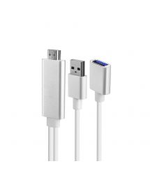 Конвертер USB (папа) на HDMI(папа) 1,8м, White, 4K / 2K, BOX