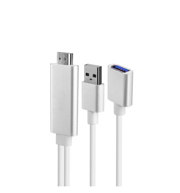 Конвертер USB (папа) на HDMI(папа) 1,8м, White, 4K / 2K, BOX