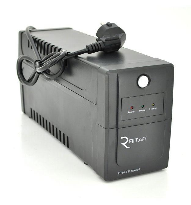 ДБЖ Ritar RTP800L-U (480W) Proxima-L, LED, AVR, 2st, USB, 2xSCHUKO socket, 1x12V9Ah, plastik Case. NEW!