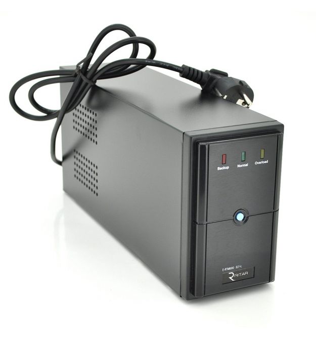 ИБП Ritar E-RTM1200 (720W) ELF-L, LED, AVR, 3st, 3xSCHUKO socket, 2x12V7Ah, metal Case Q2 (405*195*285) 10.2 кг (340*120*190)