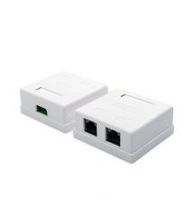 Розетка RITAR UTP 8P8C RJ45 2 порт Cat-5 накладная белая Q400