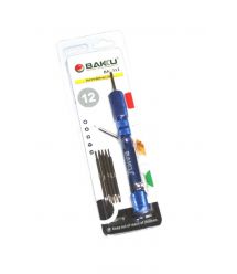 Набор отверток BAKKU BK-312 (Ручка+12насадок), Blister