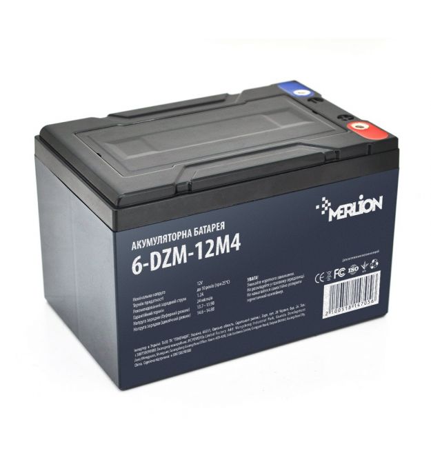 Тяговая аккумуляторная батарея AGM MERLION 6-DZM-12, 12V 12Ah М5 (151х98х101 мм) Q4 