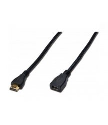 Кабель ASSMANN HDMI High speed + Ethernet (AM/AF) 5.0m, black