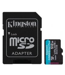 Карта памяти Kingston 512GB microSDXC C10 UHS-I U3 A2 R170/W90MB/s + SD адаптер