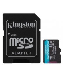 Карта памяти Kingston 64GB microSDXC C10 UHS-I U3 A2 R170/W70MB/s + SD адаптер