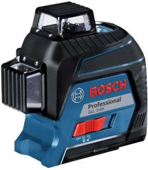 Нивелир лазерный Bosch Professional GLL 3-80, точность +/- 0.3 мм/м, до 30 м/ с приемником 120м, 0.82 кг