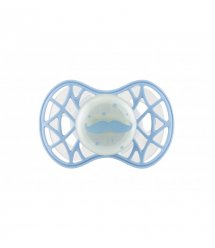 Пустышка симметрическая Nuvita NV7085 Air55 Cool 6m+ "усы" светящаяся в темноте голубая