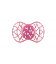 Пустышка ортодонтическая Nuvita NV7084 Air55 Cool 6m+ "сердечки" розовая